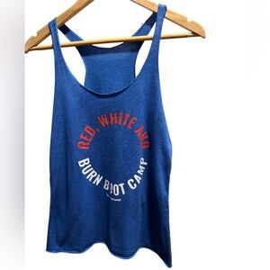 Burn Boot Camp Patriotic Tank Top “Red, White and Burn Boot Camp Racerback Blue